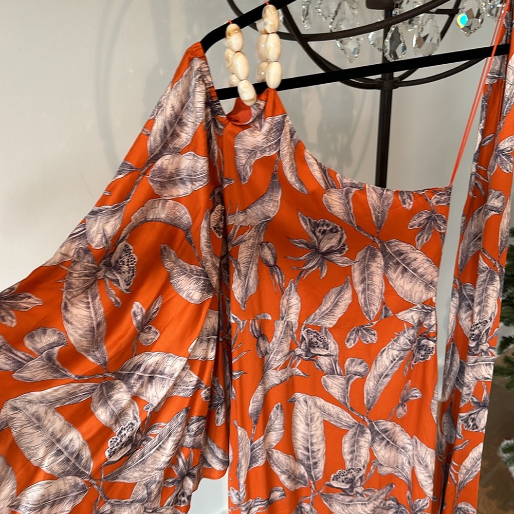 Alexis Orange Tropical One-Shoulder Maxi Dress - Picture 2 of 4